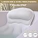 Bath Pillow Luxury Bathtub Pillow, Extra Soft & Comfortable Bath Pillows for Tub Head Neck and Back Support, with 4D Air Mesh Cushions & Non-Slip Suction Cups - Bath Accessories Spa Gifts for Women