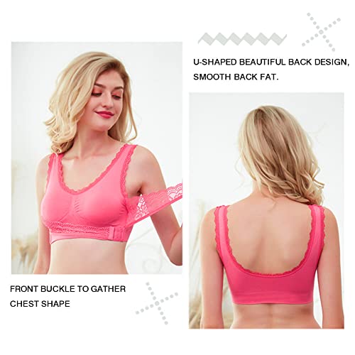 Caramia Bras For Women Front Criss Cross Push Up Bras Side Buckle Lace Sports Bras Wireless Seamless Bra With Removable Pad #TOP2
