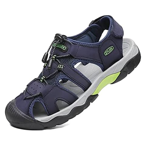 ZYLDK Herren Sandalen Leder Strand Trekkingsandalen Outdoorschuhe Sommer Wanderschuhe Männer Sport-Outdoor Atmungsaktive Sandale Wandersandalen Beach Trekkingschuhe Größe 38-48 Cover