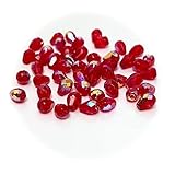 Czech Glass Pear Shaped Fire Polished Beads 9x7mm Light Siam AB coated red Tear Drops, 50 pieces, J020 Traditional Czech Glass Beads Shape: Pearshape, Size: 9x7mm, Color: Light Siam AB, Quantity: 50 pieces Made in the Czech Republic, ships by 1st cla...