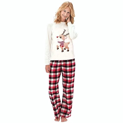 LIONVI Conjunto de pijamas de Natal combinando para a família, algodão, cervo, férias, pijama, pai,