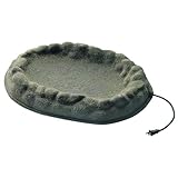 Farm Innovators FS-1 Four Seasons Outdoor Sand Coated Stone Like Heated Birdbath with Hidden Electrical Connection, 70 Watt, Gray