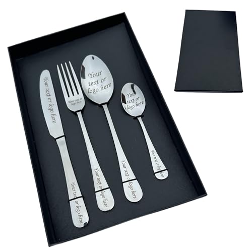 Personalised Gift, Customized Mixed Cutlery Set for Adults, Personalised Adult Cutlery Set, Fork, Knife, Spoon and Teaspoon, Stainless Steel, Customized 2024 Gift