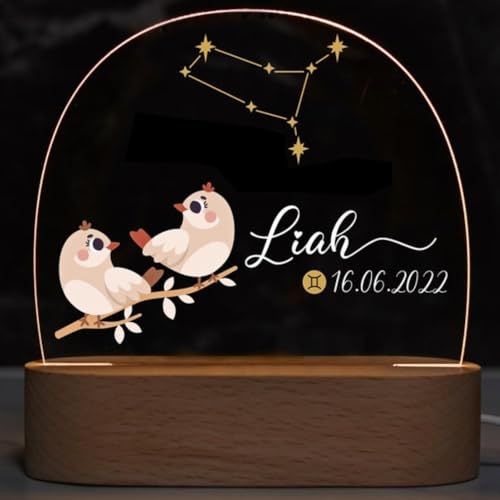 Lámpara de Noche LED Personalizada Acrílica con Signo Zodiacal miniatura 1
