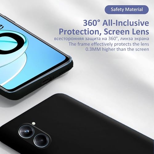 Image of for [ Realme 10 4G ] Liquid Silicone Back Case Cover Flexible |Inner Lining| with Camera Protection Back Cover for [ Realme 10 4G ] - Black