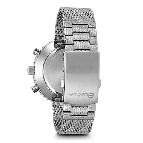 Bulova Men's Archive Series 'Chronograph C' 6-Hand Chronograph Precisionist Stainless Steel Mesh Watch With Interchangable Blue Leather Strap; Sapphire Crystal Style: 96K101 #TOP12