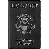 BIAOTIE Premium Leather Passport Holder Covers, Rfid Travel Wallet Passport Document Holder, Travel...