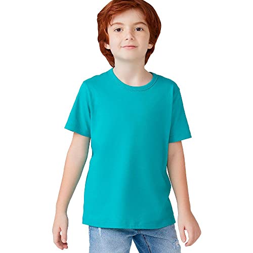 Camiseta Básica Infantil Menino Modelagem Regular Verde 012