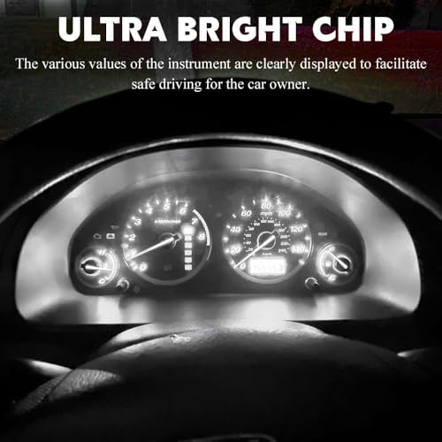 Image of 10PCS T4.2 Led Bulb Neo Wedge 10mm Base, Car Interior Dash Light, 12V IP65 Waterproof 3030 Chip LED Super Bright A /C Indicator Light, Climate Control Switch Indication Bulb for Cars (White)