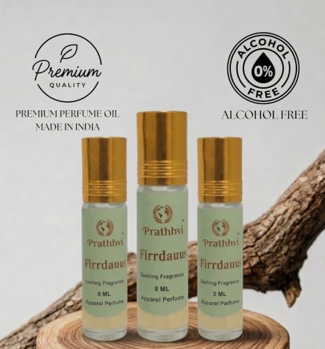 Image of Firrdauus Attar Roll-On Perfume Oil 8 ml x 3 | Alcohol Free | Long Lasting Rich Fragrance | Men & Women | Pocket Size Travel Friendly Roll On | Daily Wear Fragrance - Pack of 3