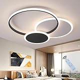 J.SUNUN Modern LED Deckenleuchte Schwarz Kreativität Runde Deckenlampe Wohnzimmer Lampe...