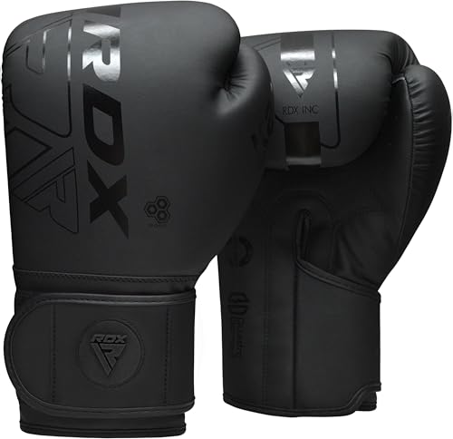 RDX Boxing Gloves, Pro Training Sparring, Maya Hide Leather, Muay Thai MMA Kickboxing, Men Women Adult Kids, Heavy Punching Bag Mitts Pads Workout, Ventilated Palm, Multi Layered 6 8 10 12 14 16 18Oz