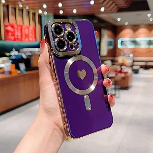 Coque Coeur de Luxe iPhone 13 Pro Max en silicone souple - Design élégant avec placage brillant