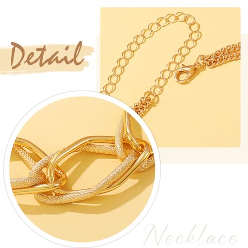 CLOACE Chunky Choker Necklace Gold Thick Necklaces Punk Cuban Chain Jewelry for Women4