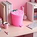 BxuxJar Strawberry Trash Can, 1 Gallon Desk Plastic Cute Trash Can Kawaii Small Srawberry Garbage Can for Bedroom with 2 Rolls Garbage Bag and 20 PCS 3D Cartoon Stickers(Random Style)