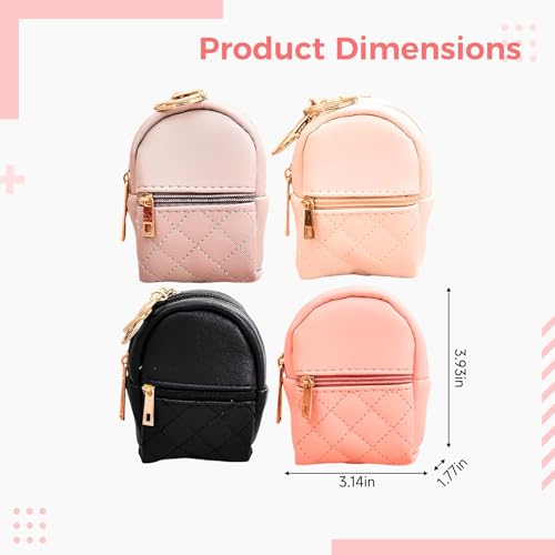 Llaveros de mini mochila acolchados con soporte para lápiz labial 5