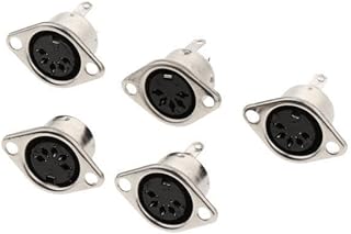 موصل صوت DIN أنثى، 5 دبابيس، معدني، للتثبيت على اللوحة، 5 قطع