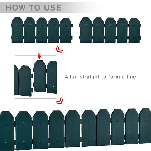 Evelyne Garden Border Edging: Wooden Grain Fence Dog Ear Design - Landscaping Fence Liner Lawn Edge Barrier - Decorative Lawn Landscape Panels Elements -Landscaping Edging (Gray, 20ft.) by Evelyne - Image 9