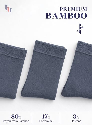 Image of Hugh Ugoli Women's Thin Soft Rayon Derived from Bamboo Crew Socks for Dress, Trouser, Seamless Toe & Non-Binding, 5-8 /9-11