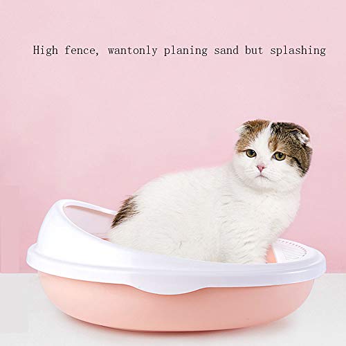 Caixa de vaso sanitário semi-fechada para gatos, redonda, antiampulheta, caixa de areia destacável a