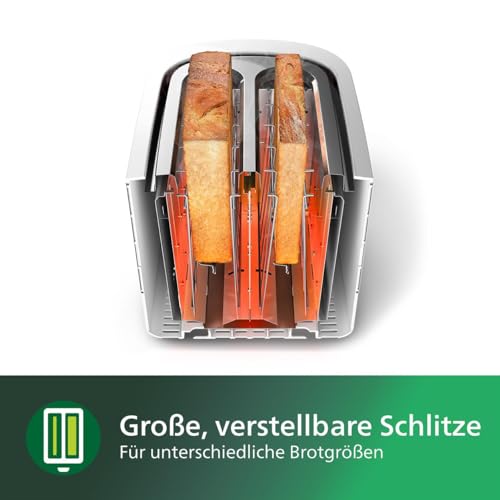 Philips Toaster, Weiß, 8 Bräunungsstufen – Ansicht 6