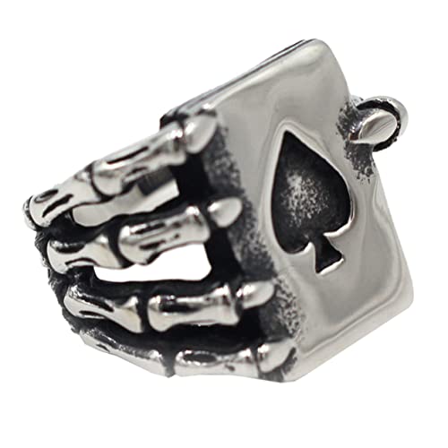 VALICLUD 1 Pieza anillo de póquer anillos hombre anillos para hombre pila anillos antiguos anillo abierto anillo de garra fantasma anillo de modelado de garra fantasma Acero titanio Silver