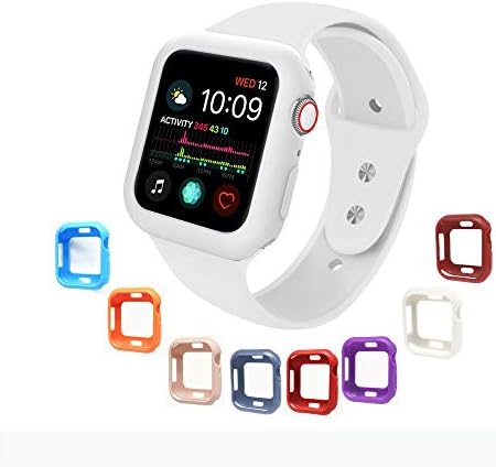 V1TAKE Compatible with Apple Watch Case Series 4 40mm, [8 Color Pack] Soft TPU Shock Proof and Shatter-Resistant Protective Bumper Protector Case Replacement for iWatch Series 4 ([8 pack] TPU-B, 40mm)
