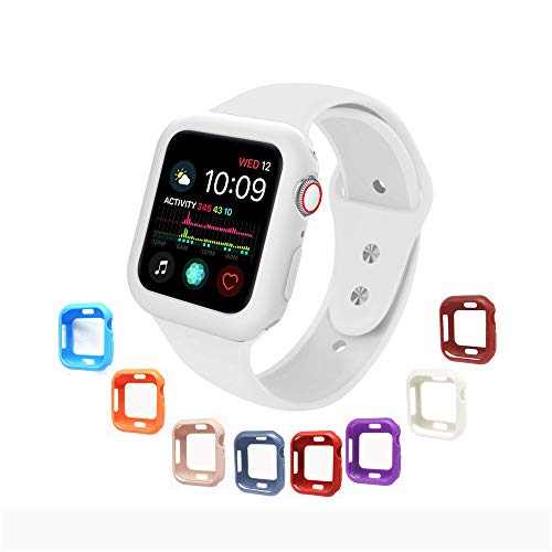 V1TAKE Compatible with Apple Watch Case Series 4 40mm, [8 Color Pack] Soft TPU Shock Proof and Shatter-Resistant Protective Bumper Protector Case Replacement for iWatch Series 4 ([8 pack] TPU-B, 40mm)