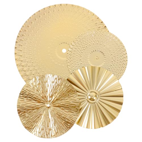 HEMOTON 4 Pièces décoration murale en métal décoration murale d'art moderne pendentif rond rayon de soleil cercle en métal rayon de soleil le fer Doré