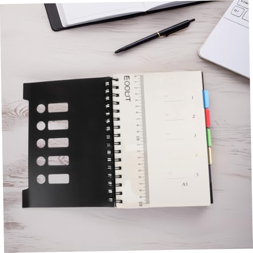 Cahier à spirale avec intercalaires noirs carnet ligné pour école et bureau 150 pages
