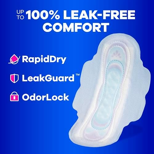 Always Ultra Thin Feminine Pads with Wings for Women, Size 1, Regular Absorbency, Unscented, Up to 100% Leak-Free Protection, 46 Count - 2