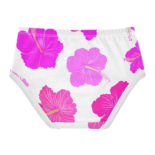 Toddler Underwear Floral 2t Cotton Panties for Girl Aesthetic Kids Briefs Undies Pink Hibiscus Flowers Petals2