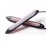 【GRUNDLEGENDE EIGENSCHAFTEN】: Xenon-Weißlicht (6000K-6500K), Material: Aluminium + LED, zwei Farben von Xenon-Weißlicht-LED-Lichtern können für Tagfahrlichter verwendet werden, und gelbe LED (fließende blinkende Lichter) können zum sequentiellen Blinken verwendet werden Blinklicht. Die fahrzeugmontierten LED-Tagfahrlichter sind energiesparend und vibrationsarm.