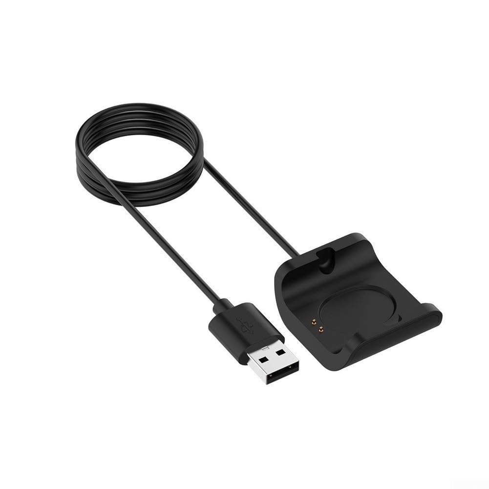 Cable de carga USB A para Amazfit Bip S 1S A1805 A1916, cable de carga rápida de 3.3 pies compatible con reloj inteligente Huami, adaptador ABS para dispositivos portátiles, negro
