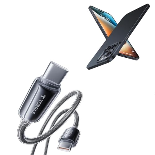 TORRAS iPhone 15 Pro Max Case with USB C Cable