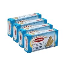 Britannia Milk Caramel Flavoured Premium Cream Wafers 2.28oz 80g - Breakfast & Tea Time Snacks - Crunchy, Healthy and Delicious Pack of 4