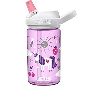 CamelBak eddy+ 14oz Kids Water Bottle with Tritan Renew – Straw Top, Leak-Proof When Closed, Unicorn Party