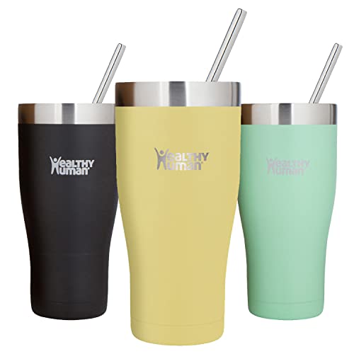 Healthy Human Vaso de acero inoxidable aislado con pajita y tapa, 32 onzas Limoncello