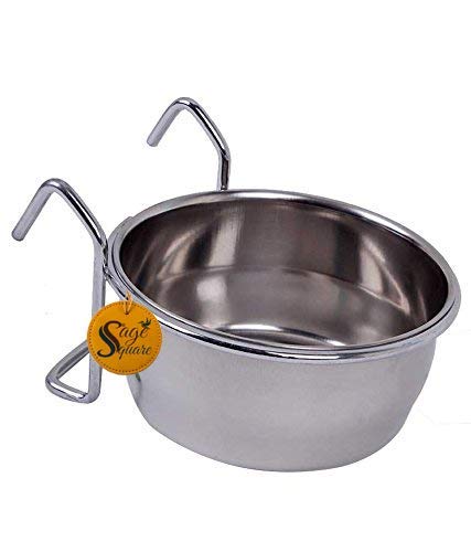 See full amazon price history chart for Sage Square Rustproof Stainless Steel Cage Food, Seed, Water Feeder Cum Bowl with Holder clamp for Birds (225ml) (Pack of 1) Sage Square Rustproof Stainless Steel Cage Food, Seed, Water Feeder Cum Bowl with Holder clamp for Birds (225ml) (Pack of 1) (B08CZ5KP6G) Amazon Price History, Amazon Price Tracker