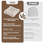 BETU Chair Cushions for Dining Chairs Set of 4,3.5" Thick Kitchen Table Chair Pads with Ties,Non Slip Backing and Covers, Seat Cushion for Dining Room,Bar,Patio Chairs,16"X16"X3.5",Beige - Image 4