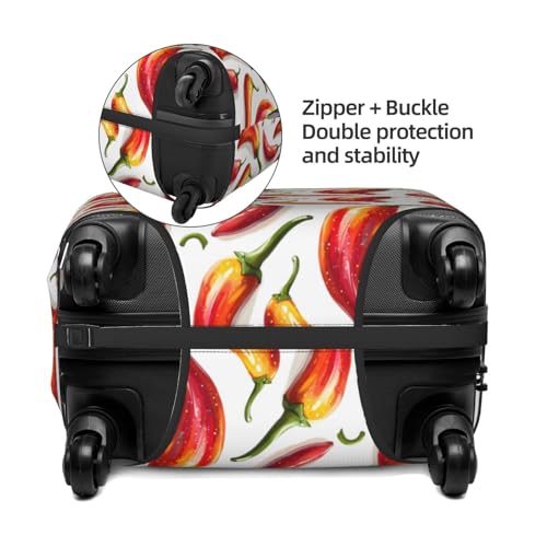 Luggage Cover Protector - Red Chili Pepper Print Fit 18-21 Inch Suitcase Covers for Luggage3