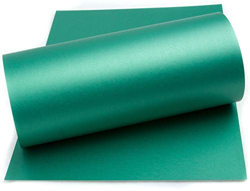 Mufira Pearlescent 300gsm Single Sided A4 Card 10 Pack Perfect for Art & Crafts & Card Making - Xmas Green