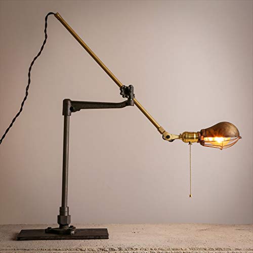Preisvergleich Produktbild PLLP Lesen Schreibtischlampe, Studentenwohnheim Tischlampe-American Retro Tischlampe Langarm Faltbare Led Schreibtisch Erfahren Leselampe E27 Lichtquelle Zugschalter Größe 27X84,5 Cm