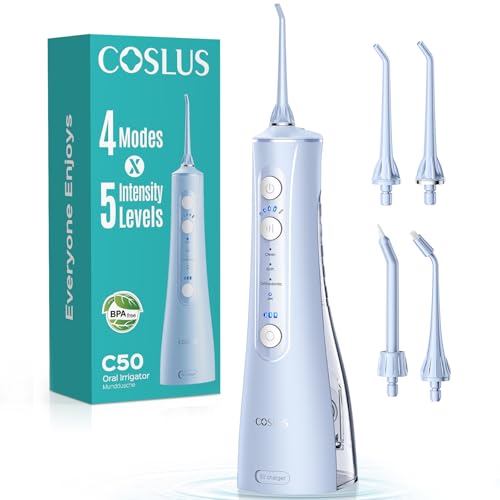 Image of COSLUS ADA Accepted C50 Water Dental Flosser, 4 Modes 5 Intensity Levels