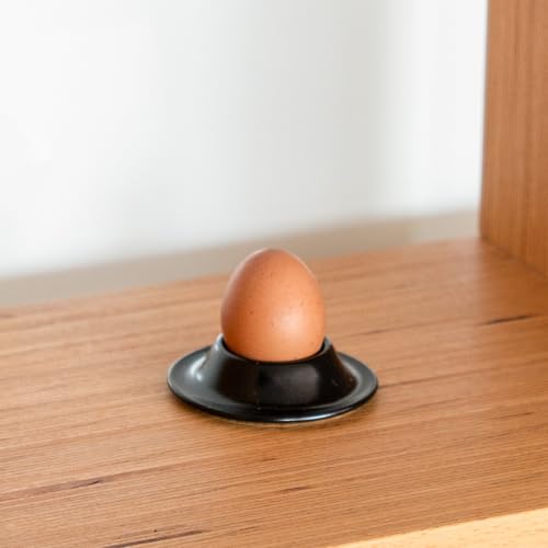 MIAMIO - Eierbecher 4er Set Keramik, Steingut Eierbecher mit Ablage, Restaurantqualität - Spülmaschinenfest (Schwarz) – Bild 8