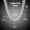 QUADRI - Extra Shiny Mens Cuban Link Chain 10mm - 925 Sterling Silver Necklace - Italian Diamond Cut Silver Chain - 24 Inch - Men's Necklaces Premium Quality - Gift Box Included #1