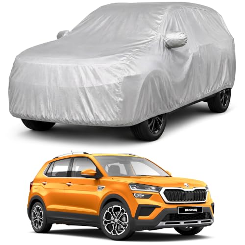 Image of Autofact Car Body Cover Compatible with Kushaq | Custom Fit Car Cover | 100% Water-Resistant| Triple-Stitched Lightweight Fabric | Dustproof | Indoor & Outdoor Use | Elastic Bottom
