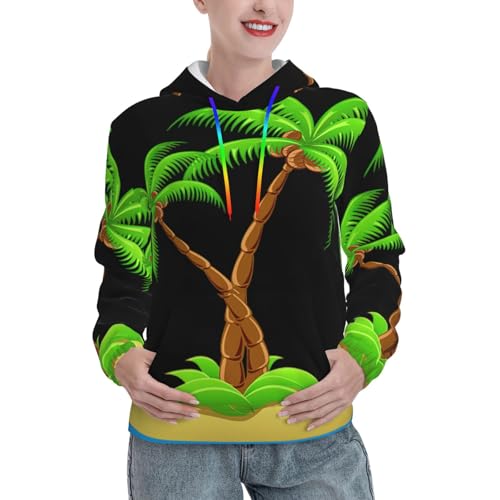 Sweat à capuche pour femme motif palmier idéal pour cocooning et weekend