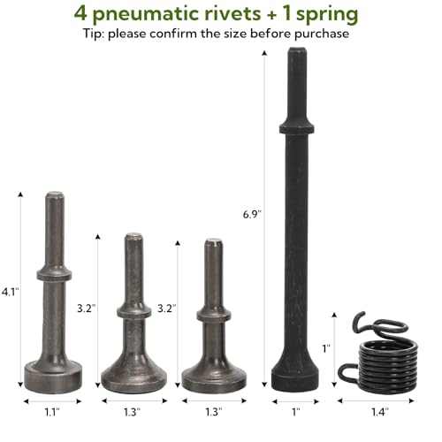 ZOOFOX 5 Pieces Smoothing Air Hammer Bits Set, Heavy Duty Pneumatic Hammers with Spring, Oxide Finish - Thumbnail 3