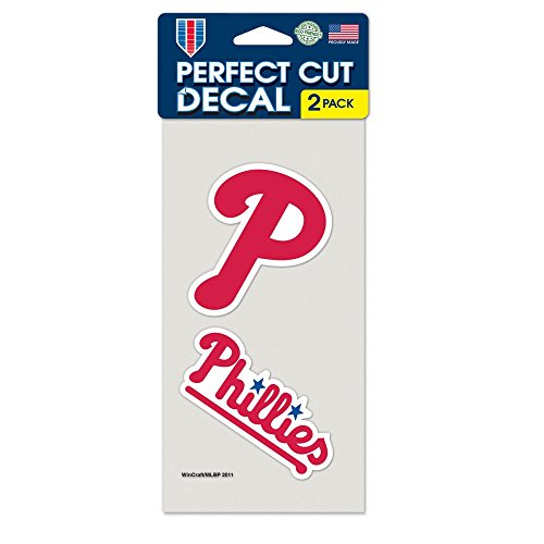MLB Philadelphia Phillies Perfect Cut Decal (Set of 2), 4" x 4"